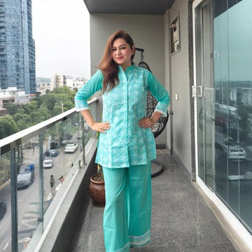 Aqua Blue Shifli 0.2 Coord Set – Breezy, Bold & Beautiful