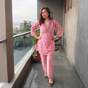 Blush Pink Shifli Coord Set – Feminine, Fresh & Festive