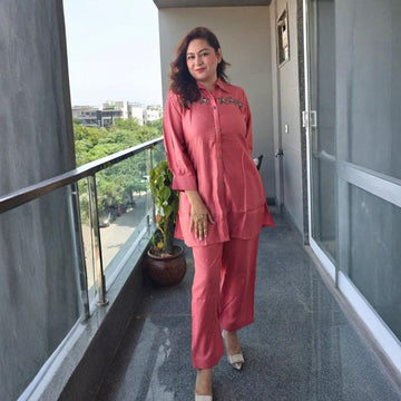 Elevate Your Everyday Elegance – Handwork 0.2 Coordset in Muted Rose