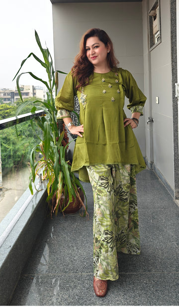 Elegant Green Chinon Coord Set