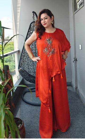Rust Glow Chinon Slant Coord Set