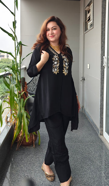 Crepe Farshi Embroidered Coord Set
