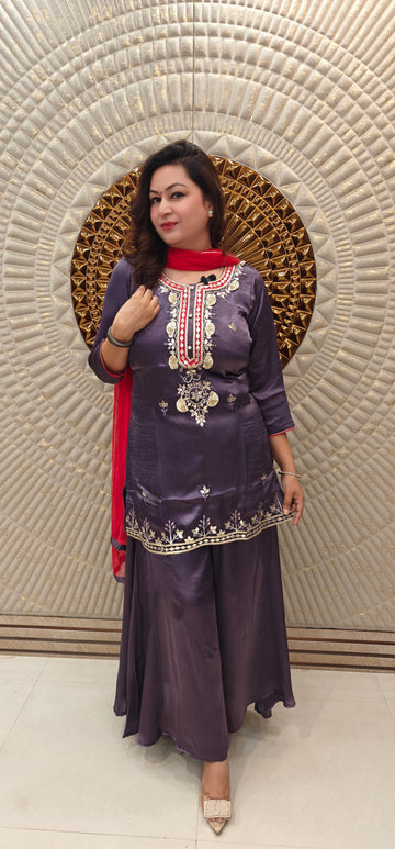 Gota Patti Short Sharara Suit
