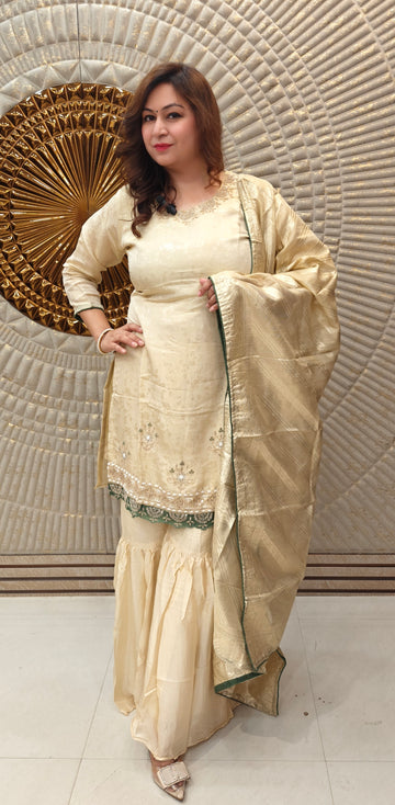 Pure Jacquard Sharara Suit