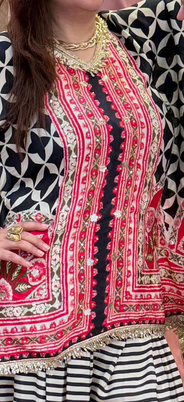 Noor-E-Rang Printed Kaftan Kurta Set