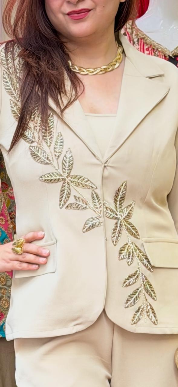 Ivory Vine Embellished Co-Ord Set