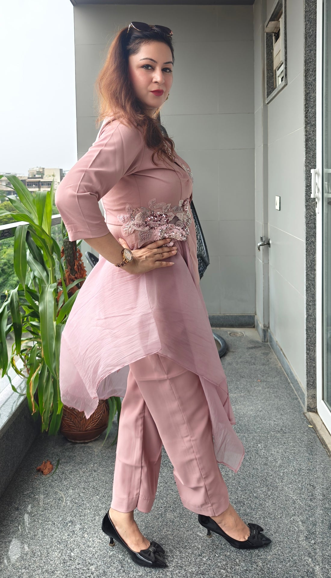 Blush Orchid Cape Trouser Set