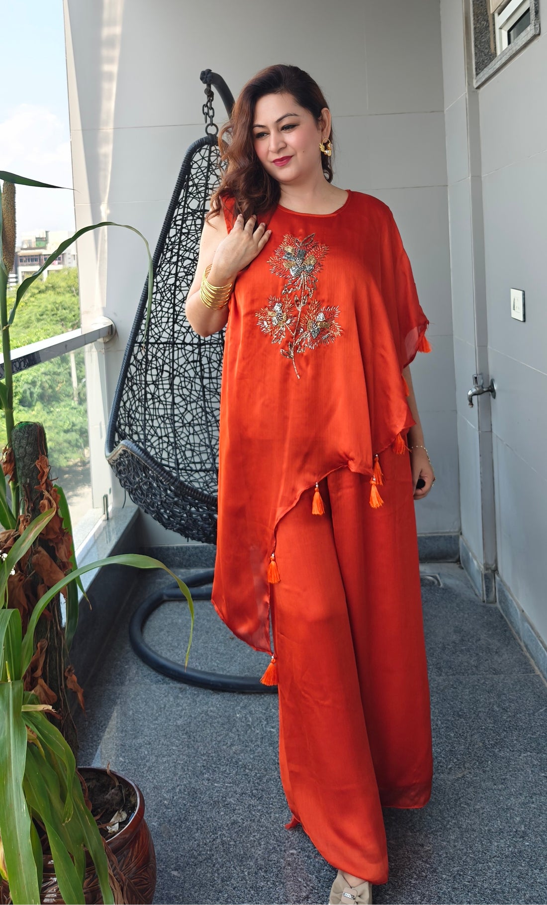 Rust Glow Chinon Slant Coord Set