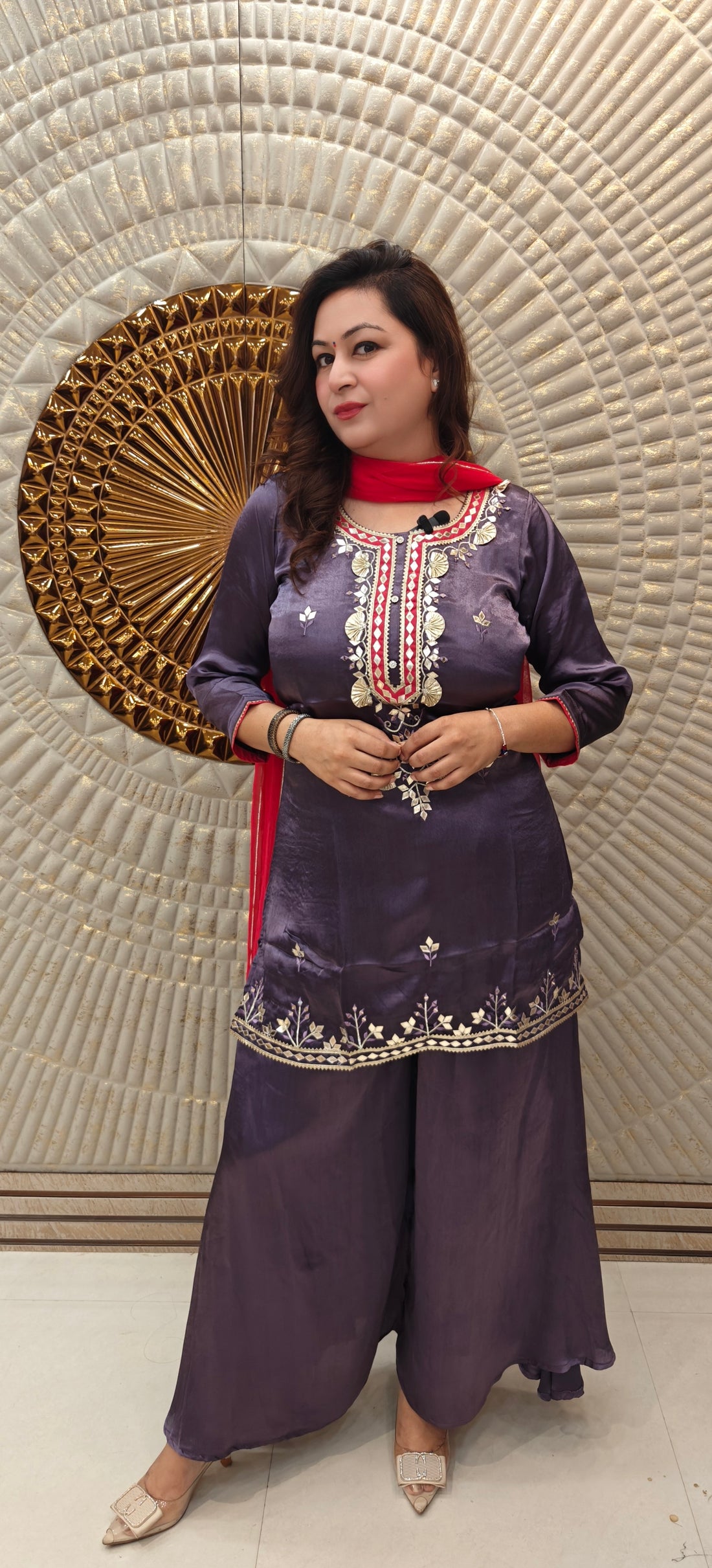 Gota Patti Short Sharara Suit