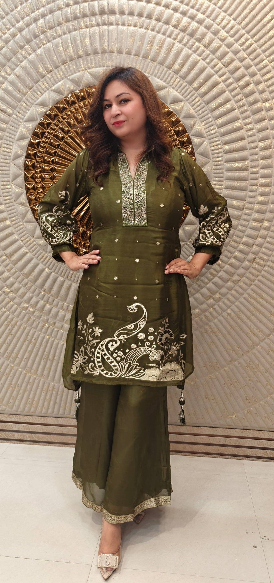 Crepe & Banarasi Embroidered Coord Set