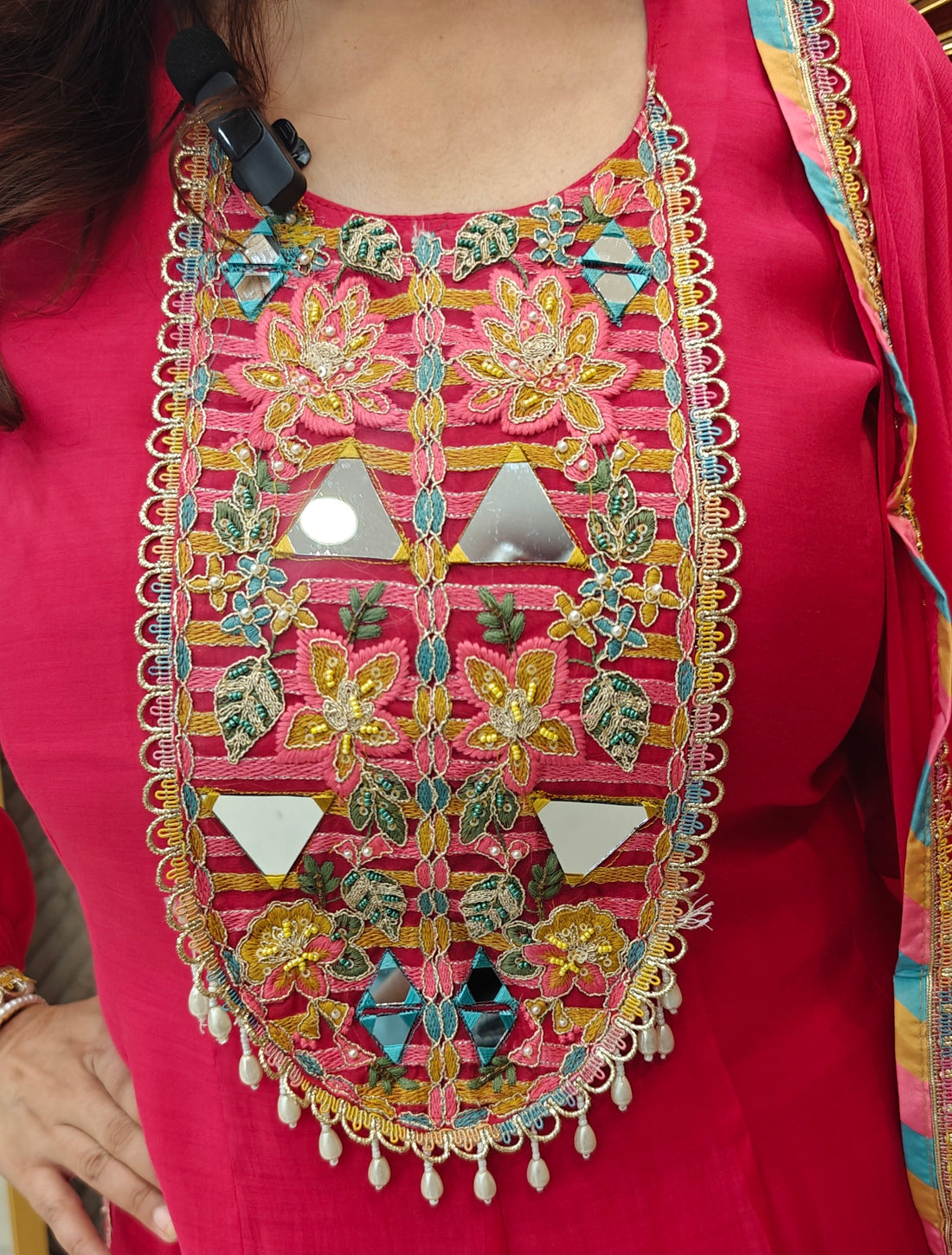 Mall Chanderi Short Anarkali Suit Set