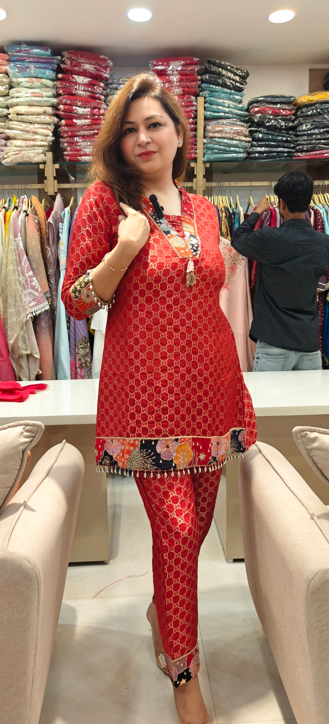 Banarasi Red Elegance Coord Set