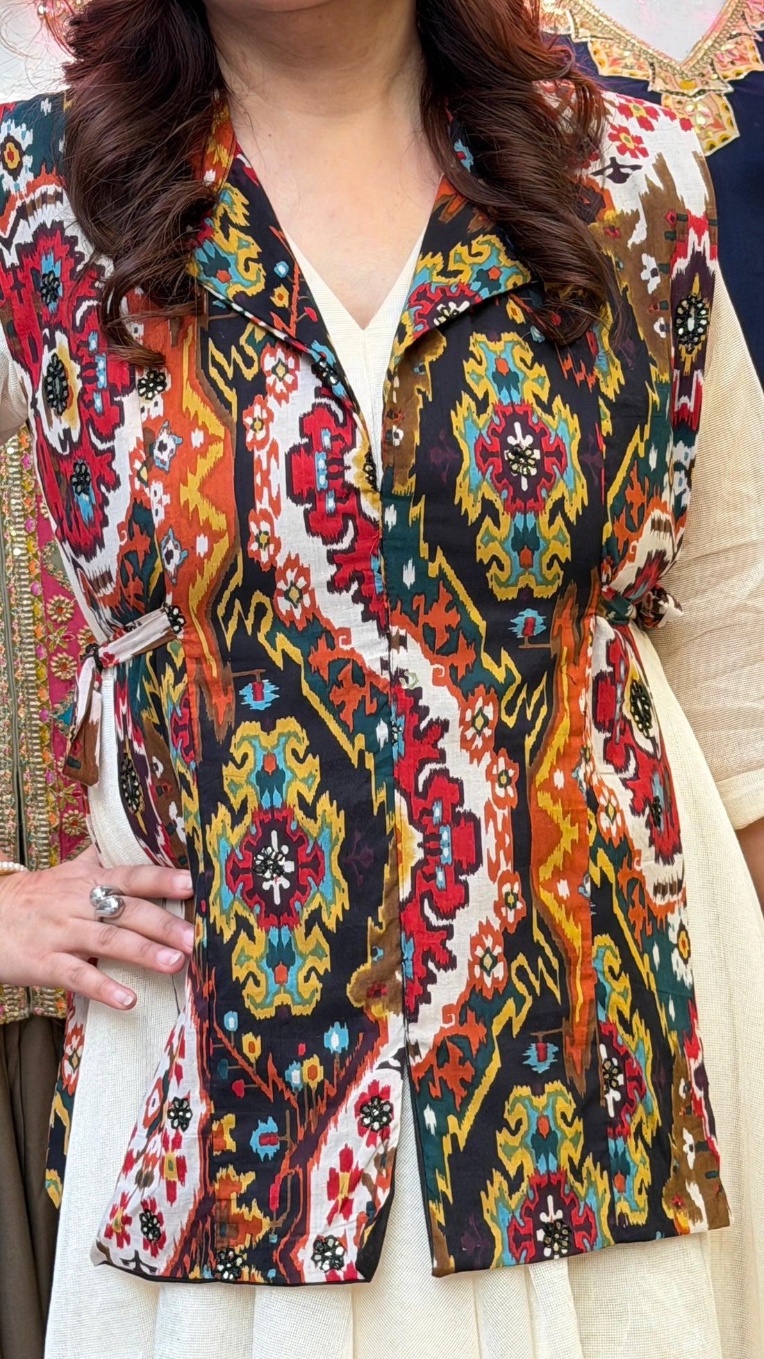 Ajrakh Aura Printed Tie-Up Jacket