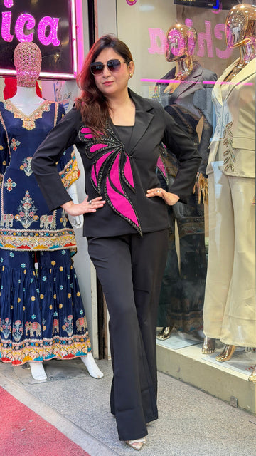 Midnight Bloom Embellished Co-Ord Set