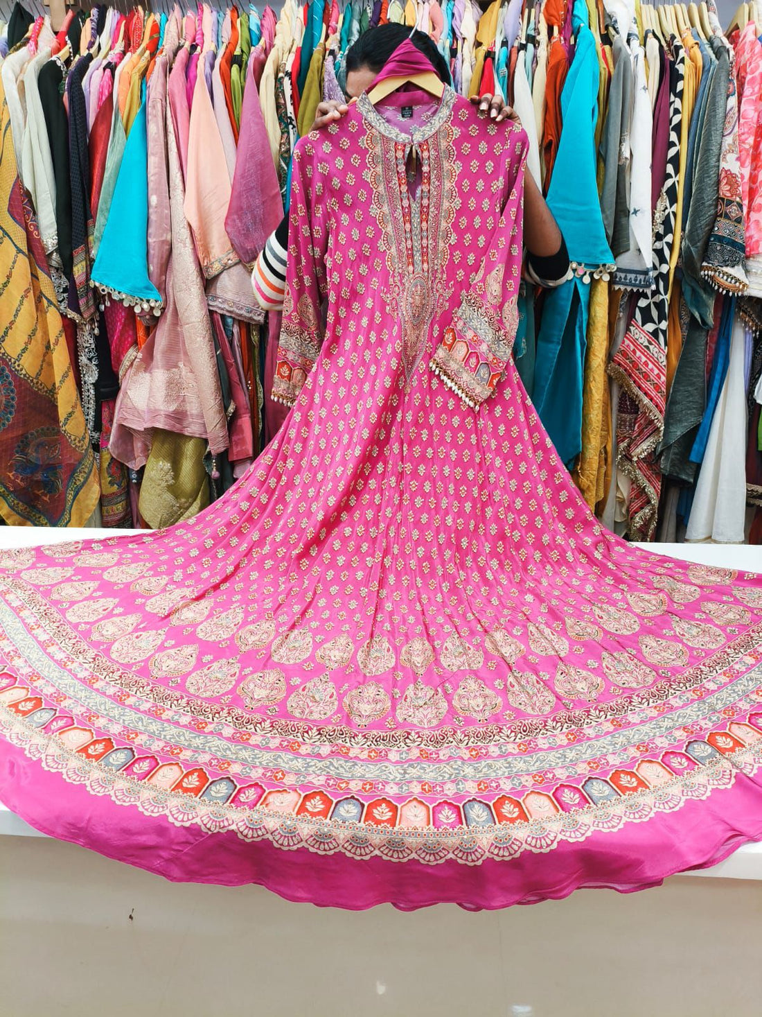 Printed Anarkali Suit Set