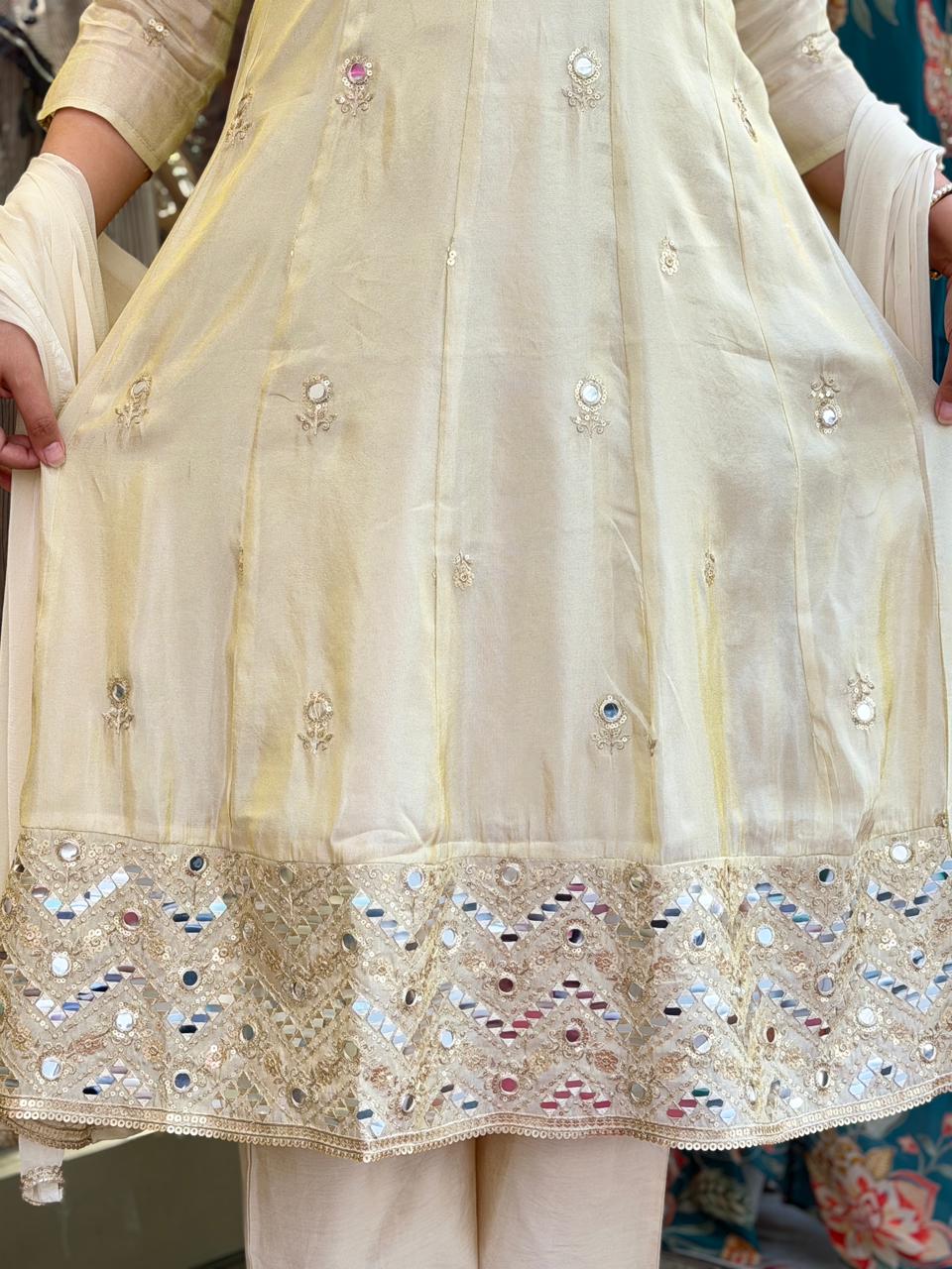 Elegant Ivory Embroidered 3-Piece Suit – Graceful Festive Wear